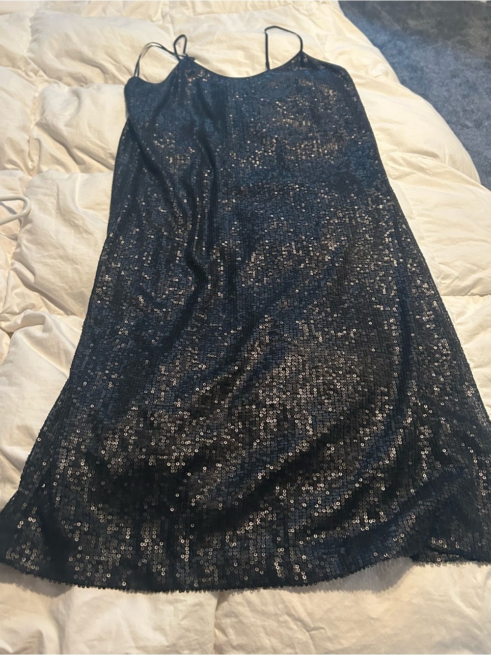 Nine West Black Sequin Slip Dress